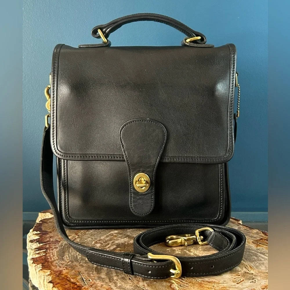 Vintage COACH Station Bag 5130 Black Made in Hungary EUC Like New
